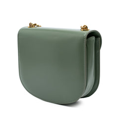 Shiny Calfskin Triomphe Besace Clea Chain Crossbody