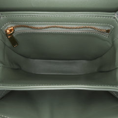 Shiny Calfskin Triomphe Besace Clea Chain Crossbody