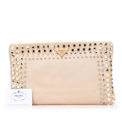 Canvas Canapa Studded Vernice Clutch