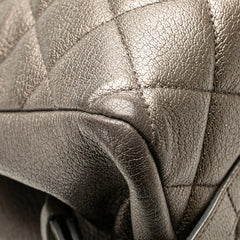 Large Quilted Metallic Goatskin City Rock Shopping Tote