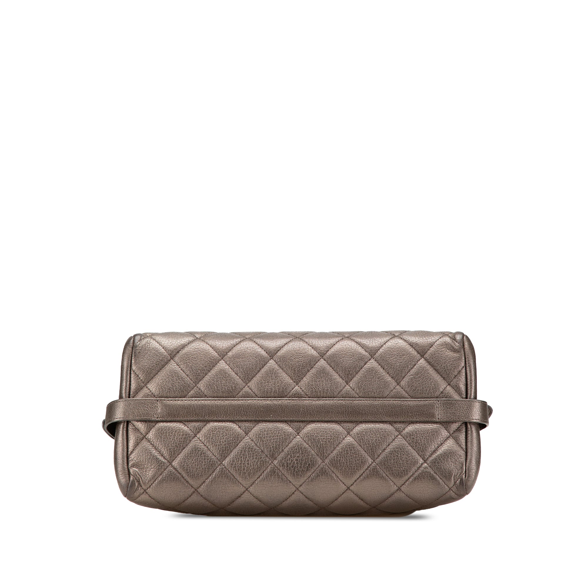 Large Quilted Metallic Goatskin City Rock Shopping Tote