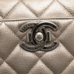 Large Quilted Metallic Goatskin City Rock Shopping Tote