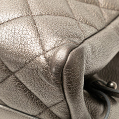 Large Quilted Metallic Goatskin City Rock Shopping Tote