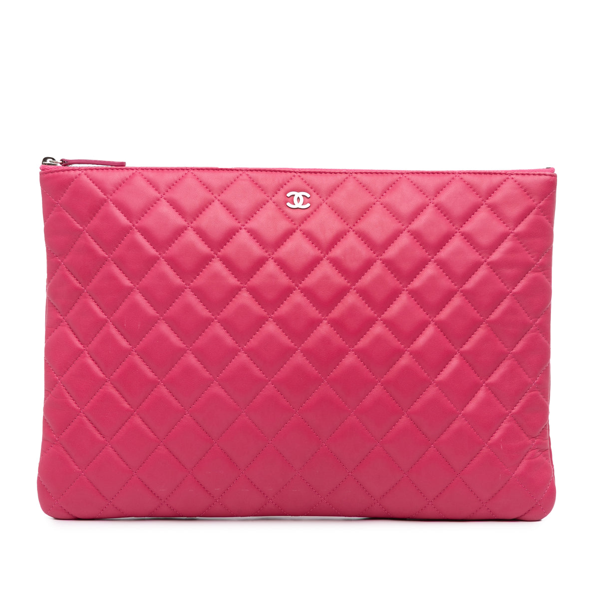 Large Quilted Lambskin O Case Clutch