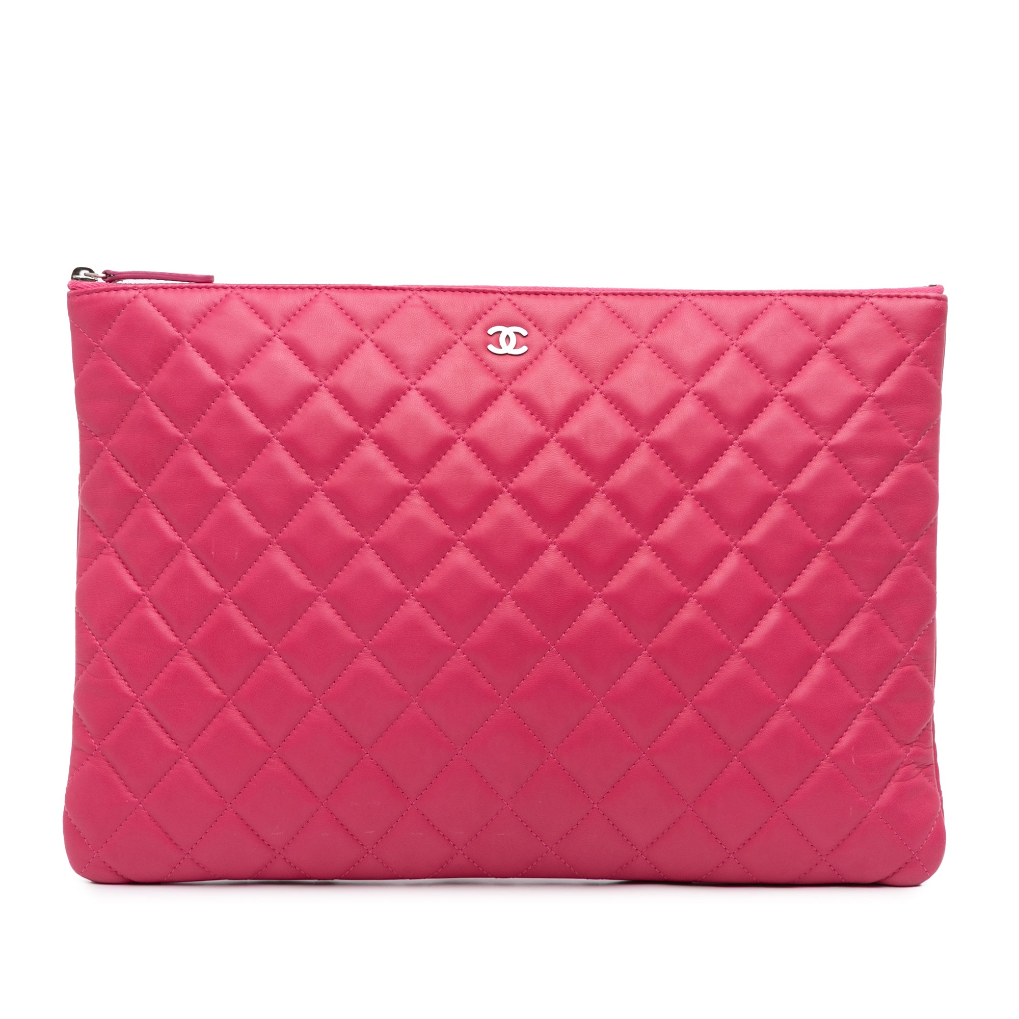 Large Quilted Lambskin O Case Clutch