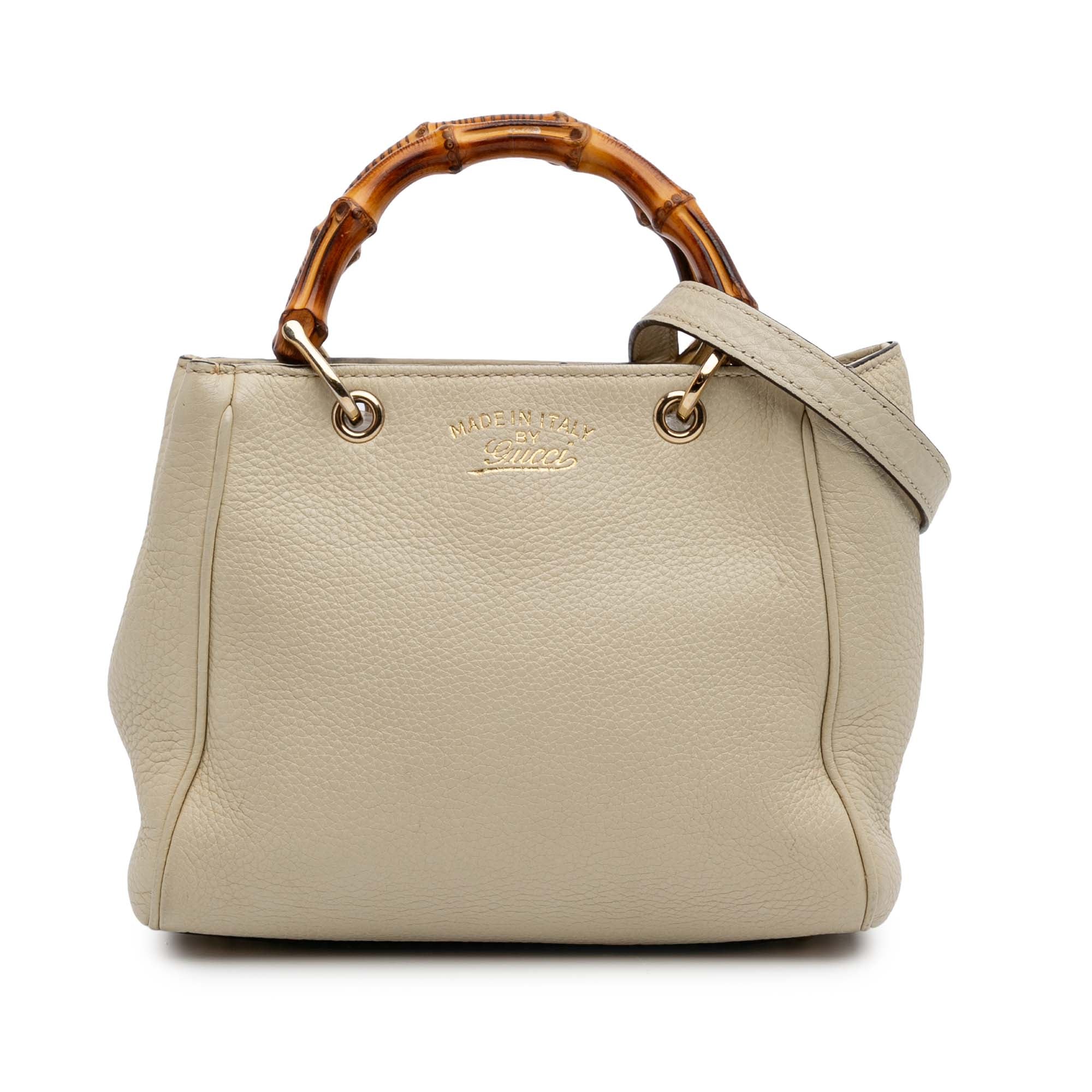 Mini Calfskin Bamboo Shopper Satchel
