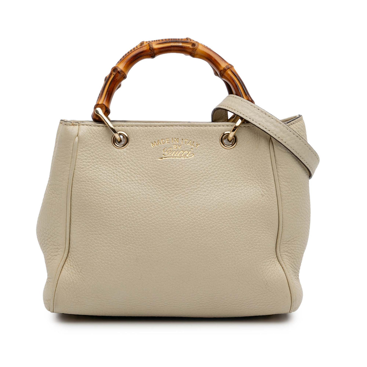 Mini Calfskin Bamboo Shopper Satchel