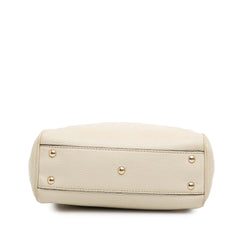 Mini Calfskin Bamboo Shopper Satchel