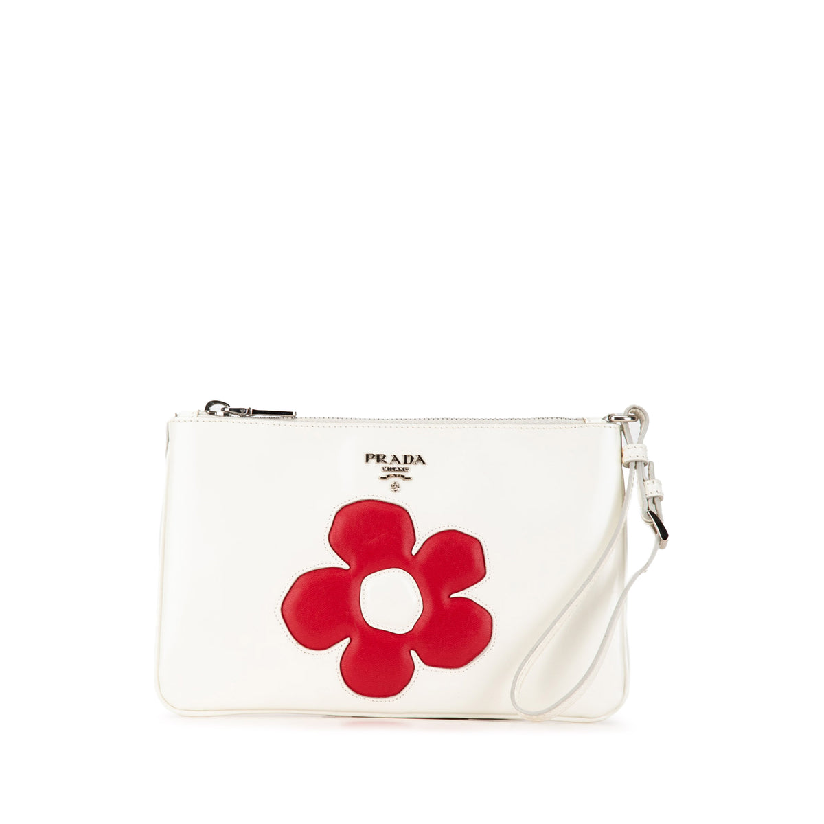 Leather Flower Clutch