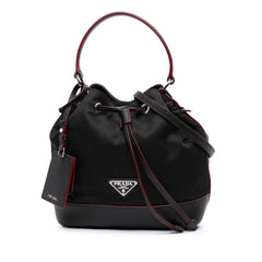 Saffiano Trimmed Tessuto Bucket Bag