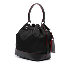 Saffiano Trimmed Tessuto Bucket Bag