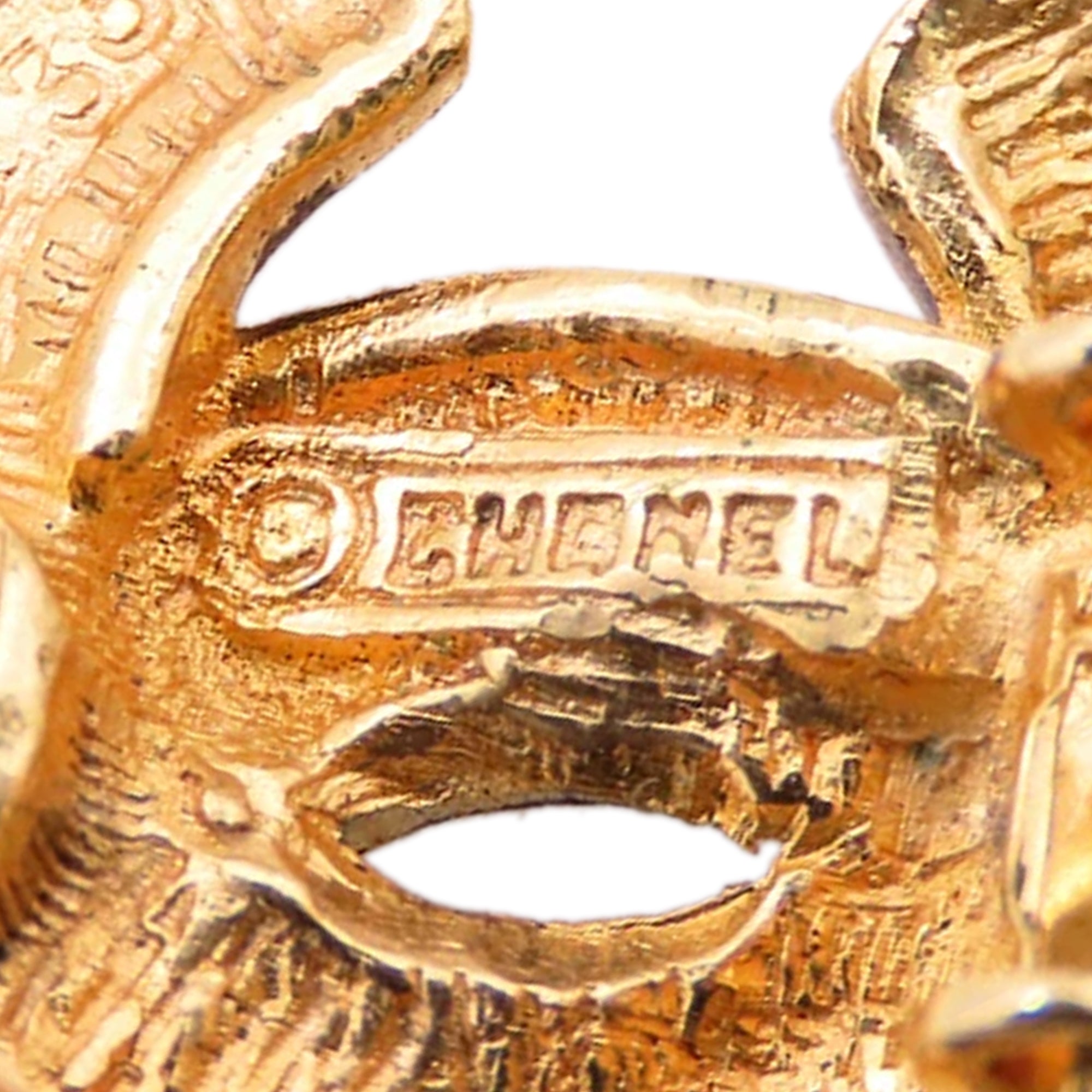 CC Gold Plated Quilted Clip on Earrings