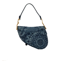 Medium Tie Dye Printed Denim Saddle Bag_2