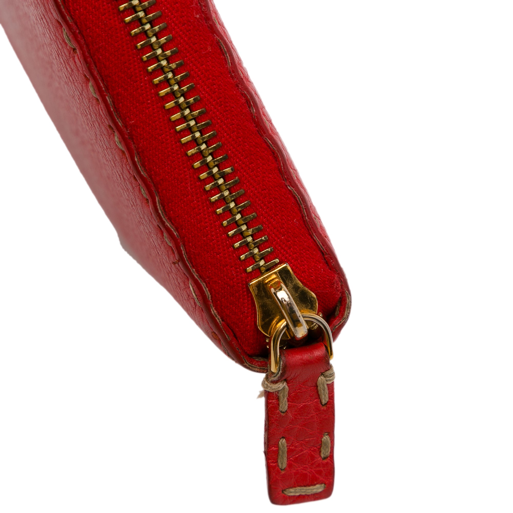 Leather Selleria Zip Around Long Wallet