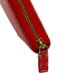 Leather Selleria Zip Around Long Wallet