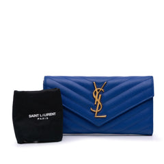 Grain De Poudre Matelasse Chevron Monogram Flap Wallet
