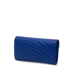 Grain De Poudre Matelasse Chevron Monogram Flap Wallet