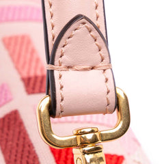 Zucca Embroidered Canvas Baguette Satchel