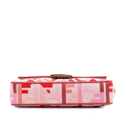Zucca Embroidered Canvas Baguette Satchel