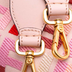 Zucca Embroidered Canvas Baguette Satchel