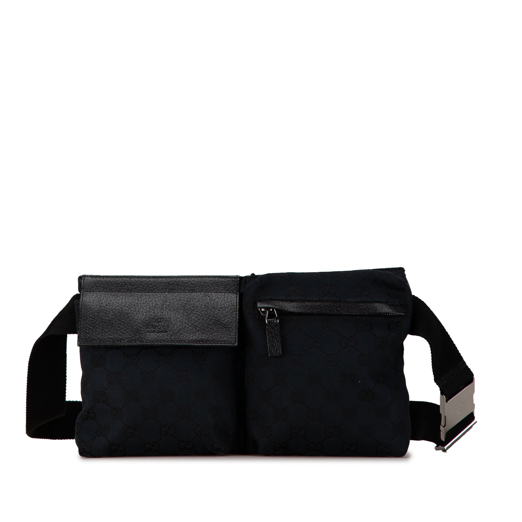 GG Canvas Double Pocket Belt Bag_0