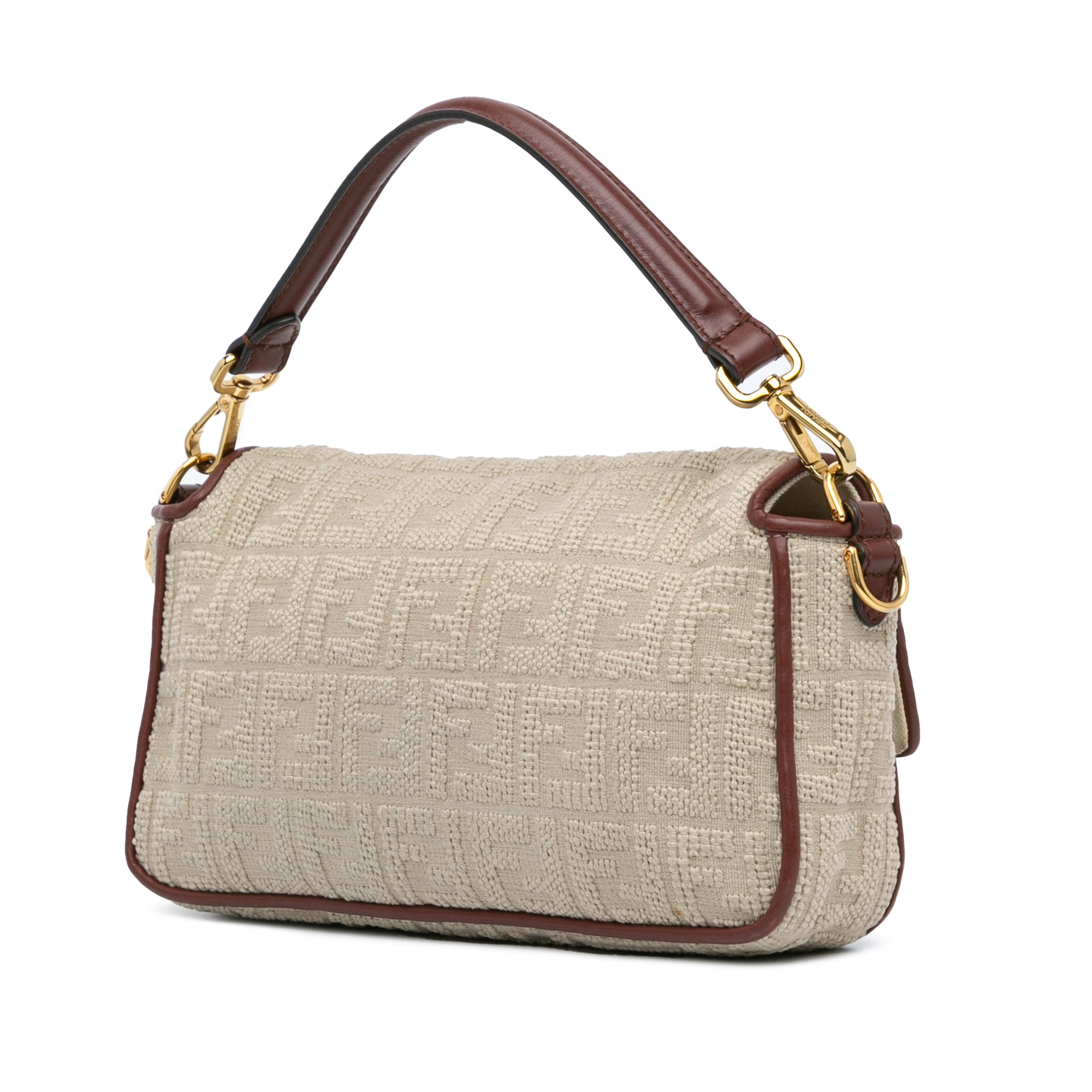 Zucca Embroidered Canvas Baguette Satchel