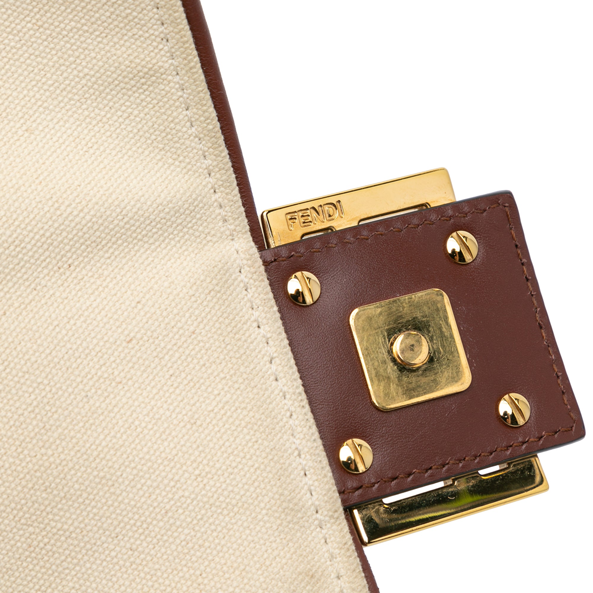 Zucca Embroidered Canvas Baguette Satchel
