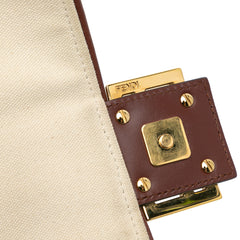 Zucca Embroidered Canvas Baguette Satchel