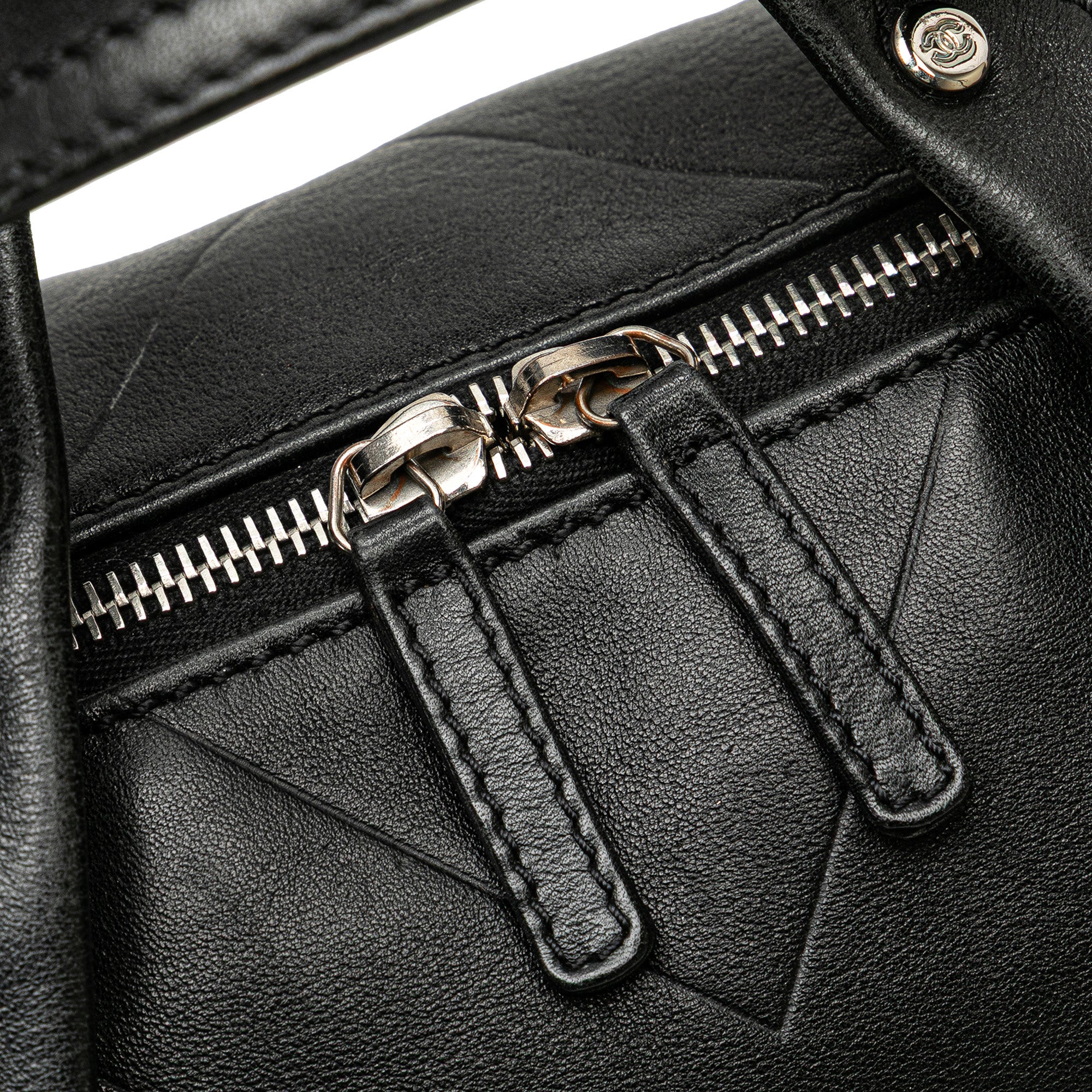 CC Chevron Quilted Lambskin Boston