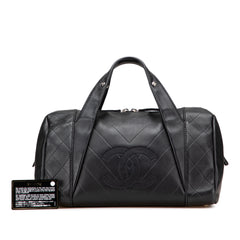 CC Chevron Quilted Lambskin Boston