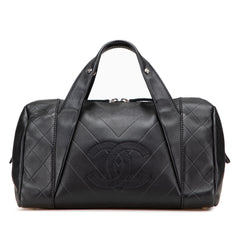 CC Chevron Quilted Lambskin Boston