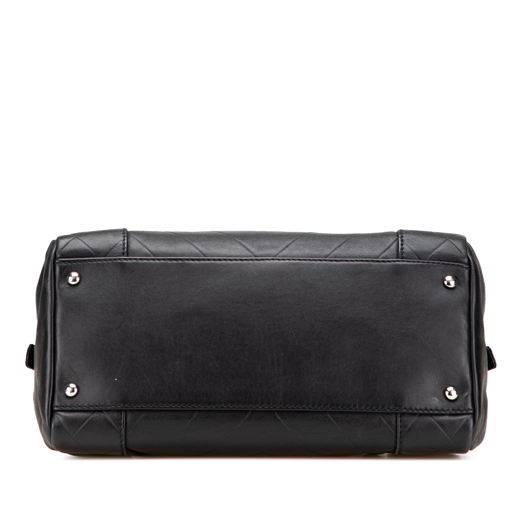 CC Chevron Quilted Lambskin Boston