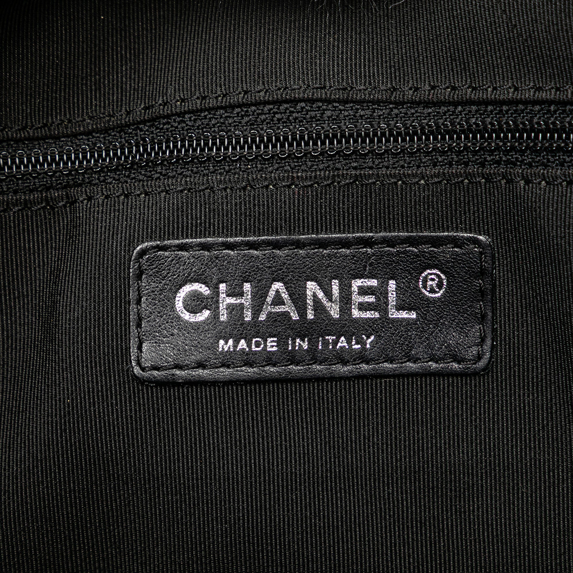 CC Chevron Quilted Lambskin Boston