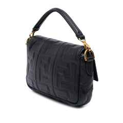 Mini Zucca Embossed Leather Baguette Satchel