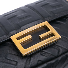 Mini Zucca Embossed Leather Baguette Satchel