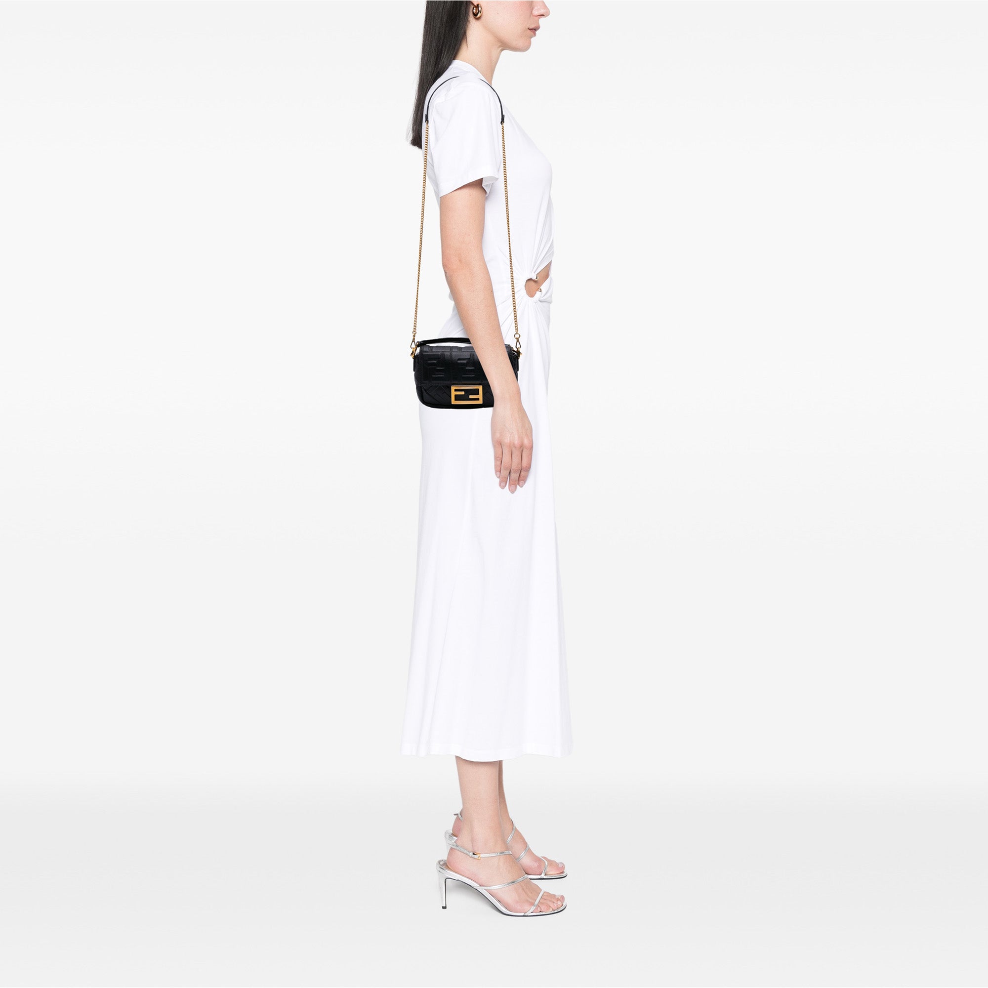 Mini Zucca Embossed Leather Baguette Satchel
