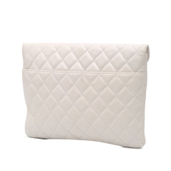 Quilted Calfskin Logo Enchained Clutch