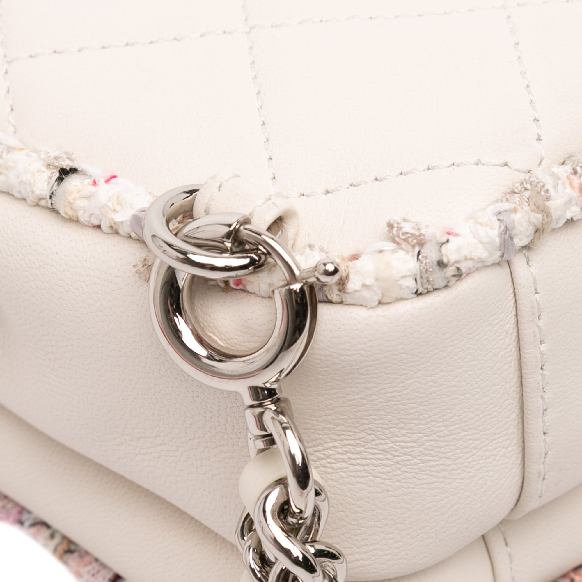 Quilted Lambskin and Tweed Elegant Trim Flap