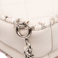 Quilted Lambskin and Tweed Elegant Trim Flap