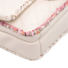 Quilted Lambskin and Tweed Elegant Trim Flap