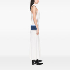 Saffiano Lux Metal Bar Chain Crossbody