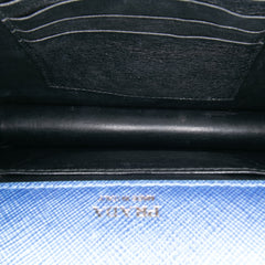 Saffiano Lux Metal Bar Chain Crossbody