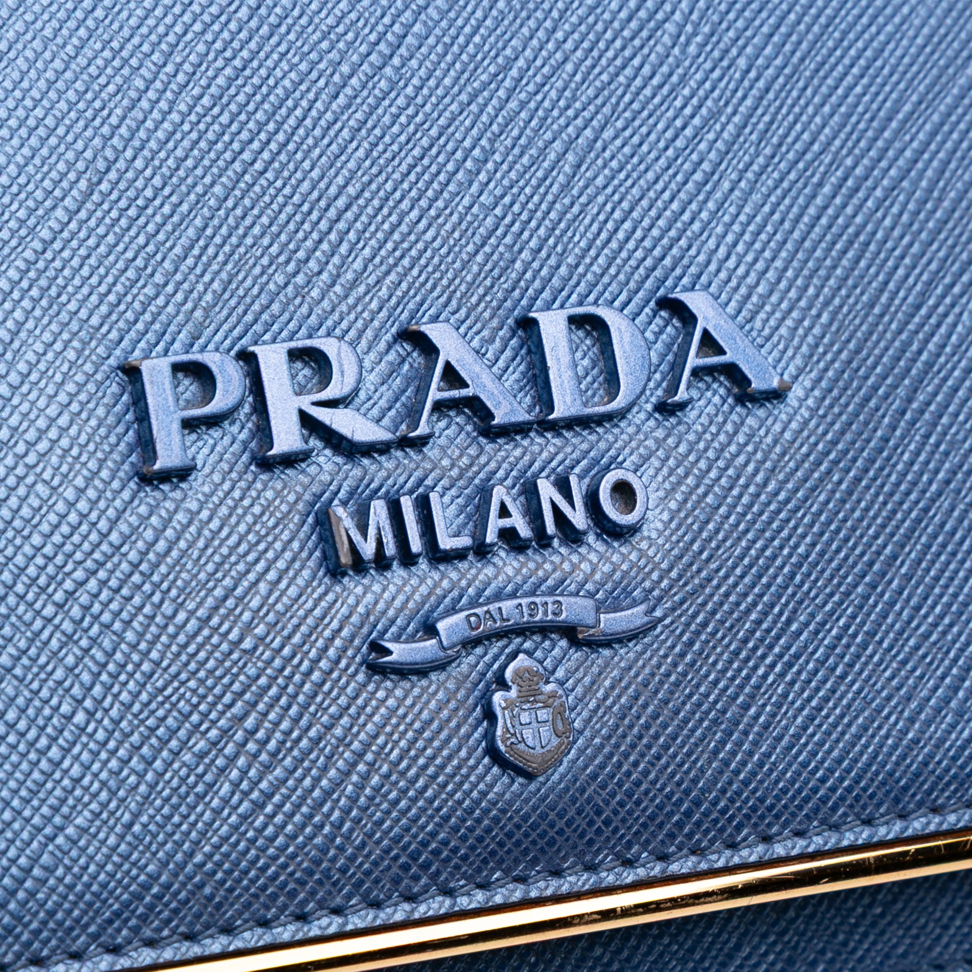 Saffiano Lux Metal Bar Chain Crossbody
