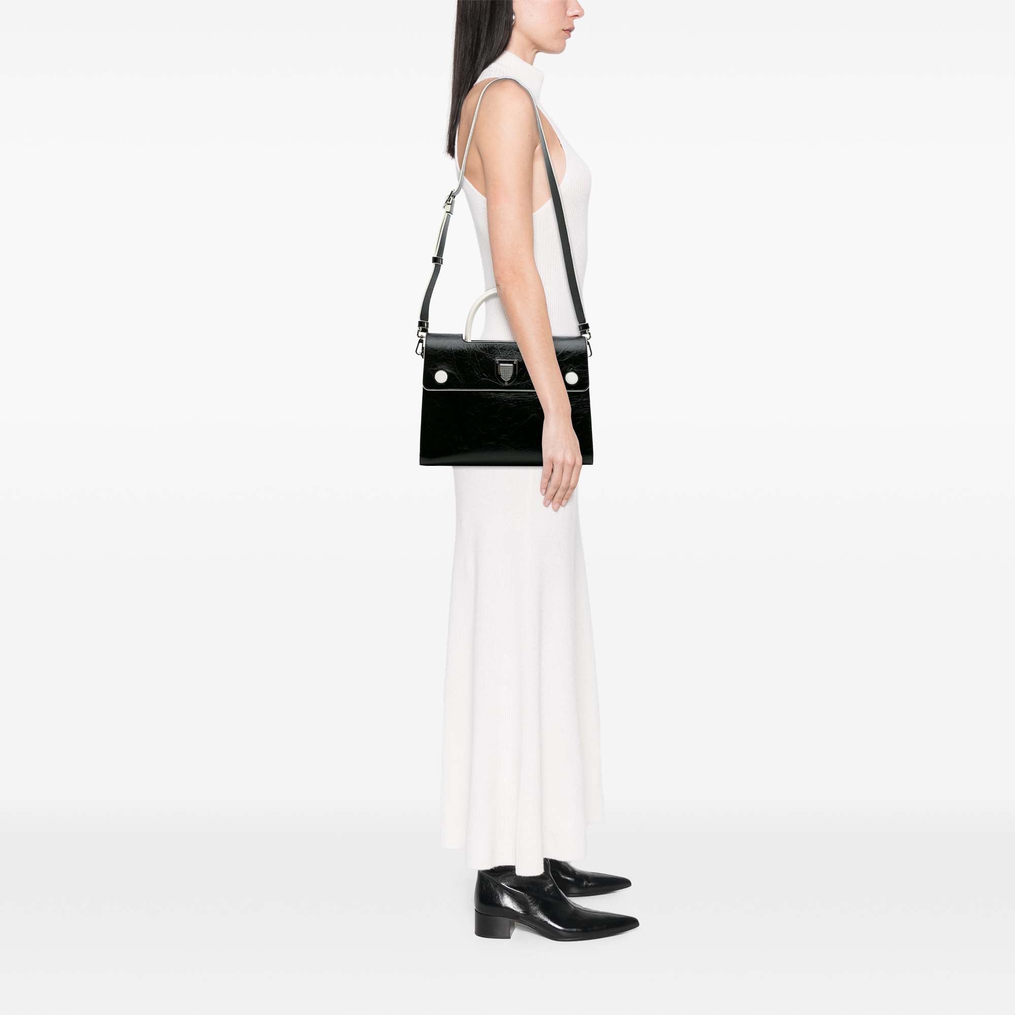 Medium Crinkled Calfskin Diorever Satchel
