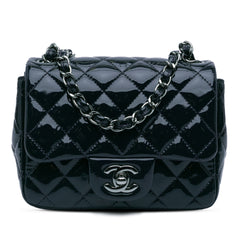 Mini Square Classic Patent Single Flap