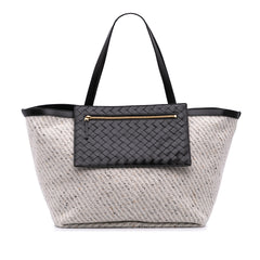 Large Wool and Calfskin Flip Flap Tote