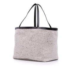 Large Wool and Calfskin Flip Flap Tote
