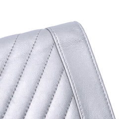 Chevron Quilted Metallic Lambskin Mademoiselle Wallet On Chain