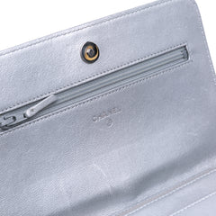 Chevron Quilted Metallic Lambskin Mademoiselle Wallet On Chain