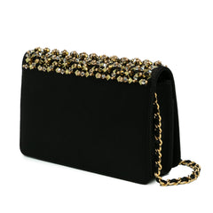 Embellished Satin Pyramid Wallet On Chain